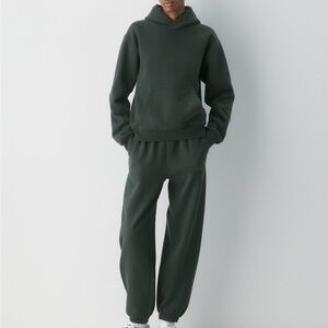 Olive Green Hoodie and Sweatpants Set Aritzia